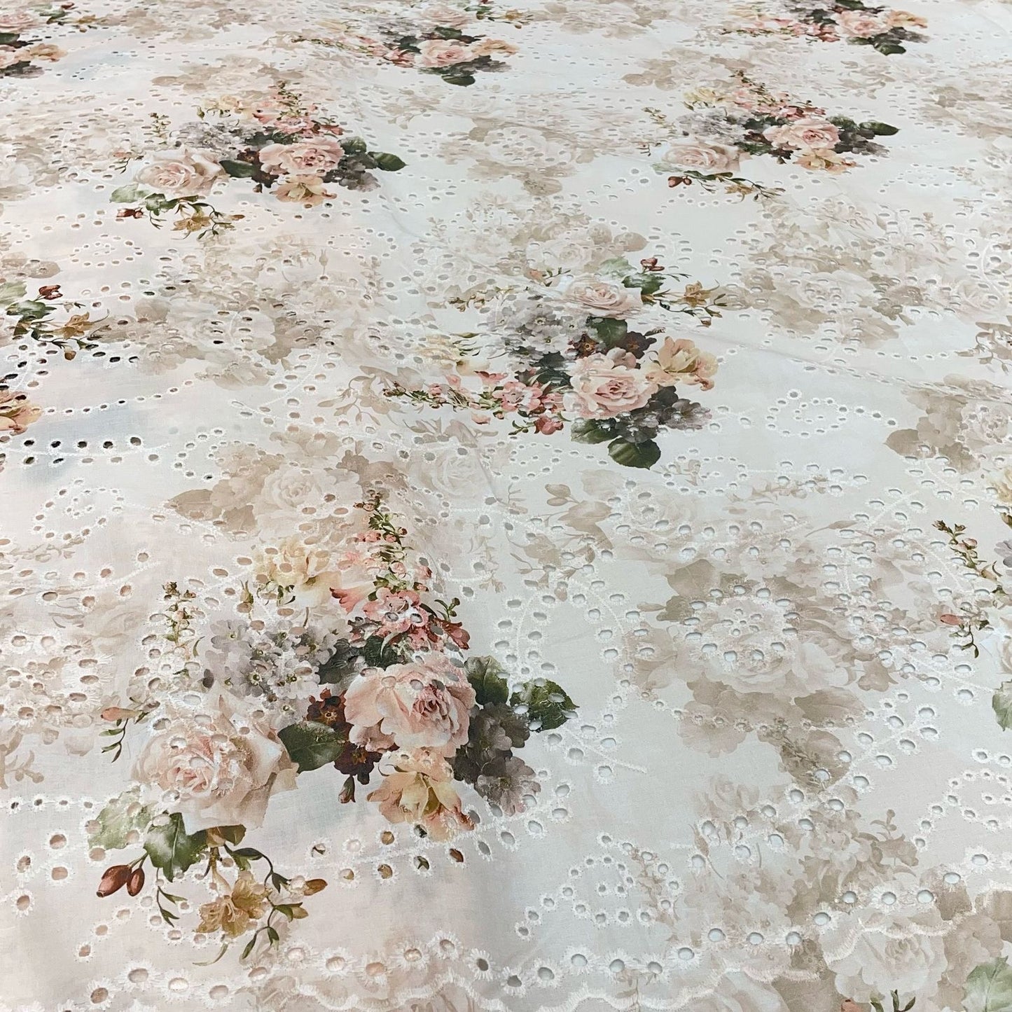 Pure Cotton Hakoba Cutwork with Prints 52”