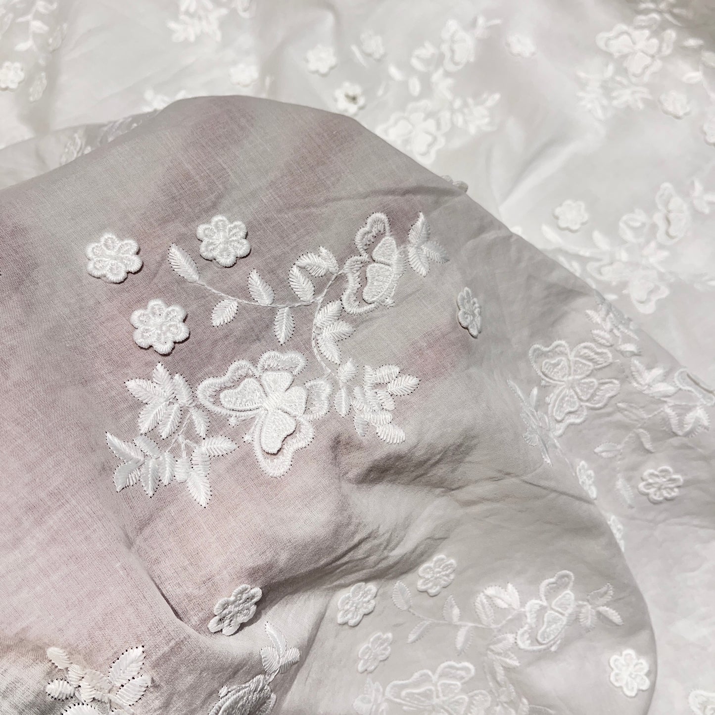Pure Cotton Applique Cutwork Embroidery 52”