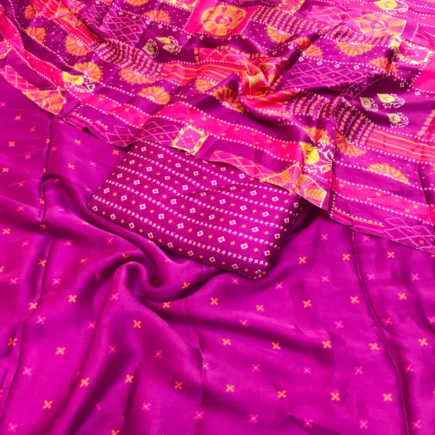 Premium Pure Bemberg Modal Satin Printed Suit | Soft Shiny Ethnic Dress Material (₹3300 suit)