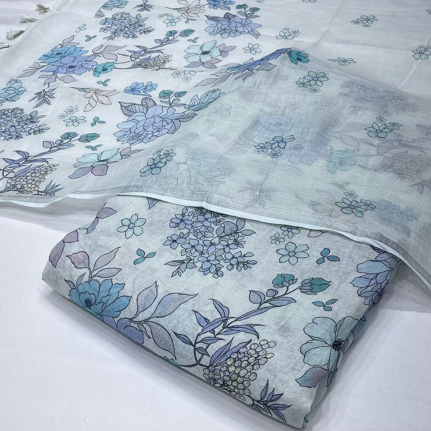 Pure Linen Print Combo (Top+Dupatta)