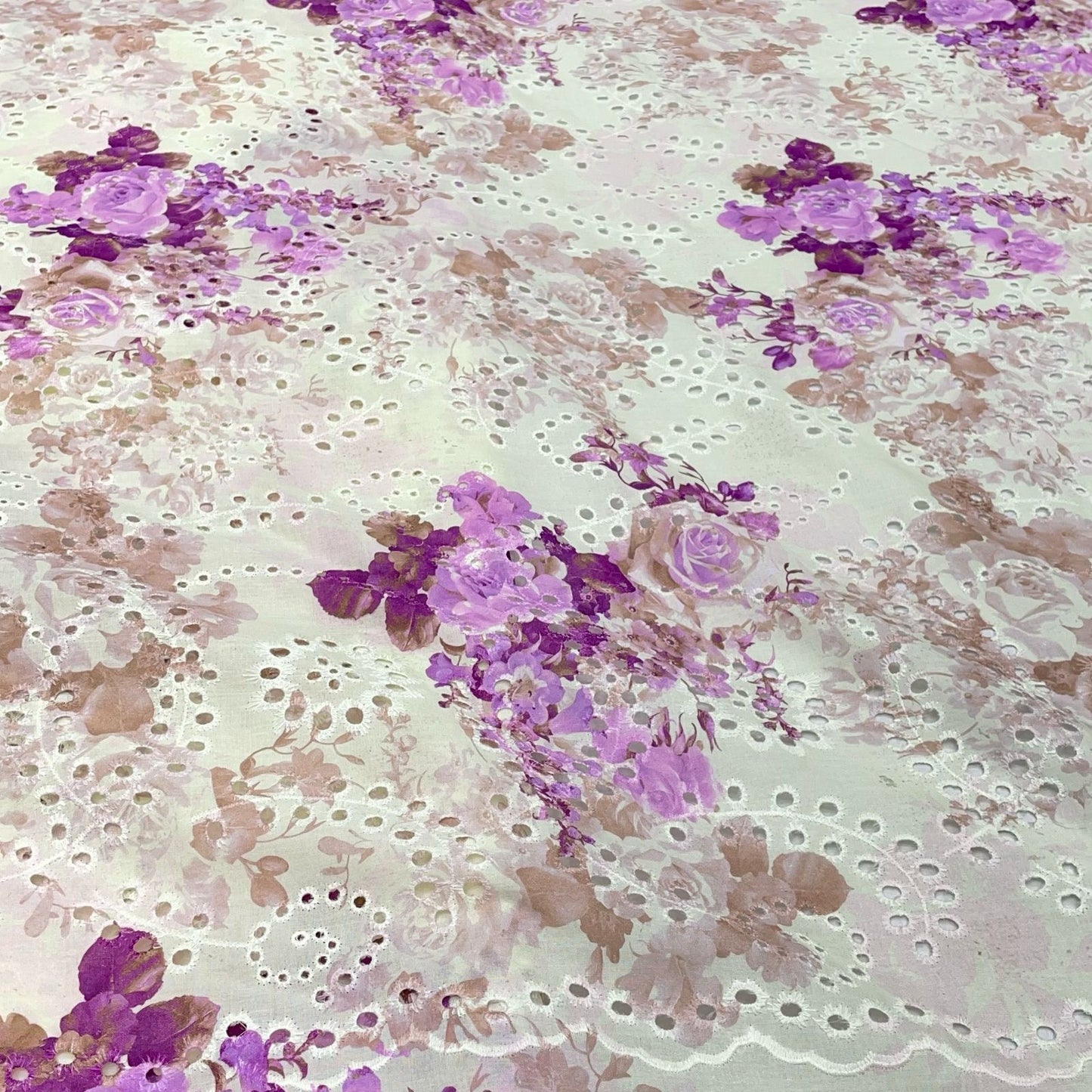 Pure Cotton Hakoba Cutwork with Prints 52”