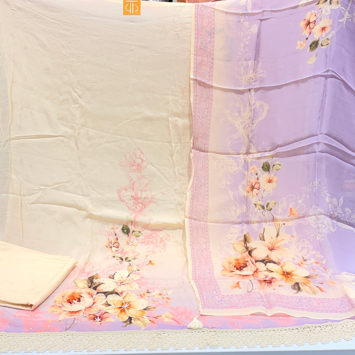 Premium Chinon Chiffon 3pc Unstitched Suit