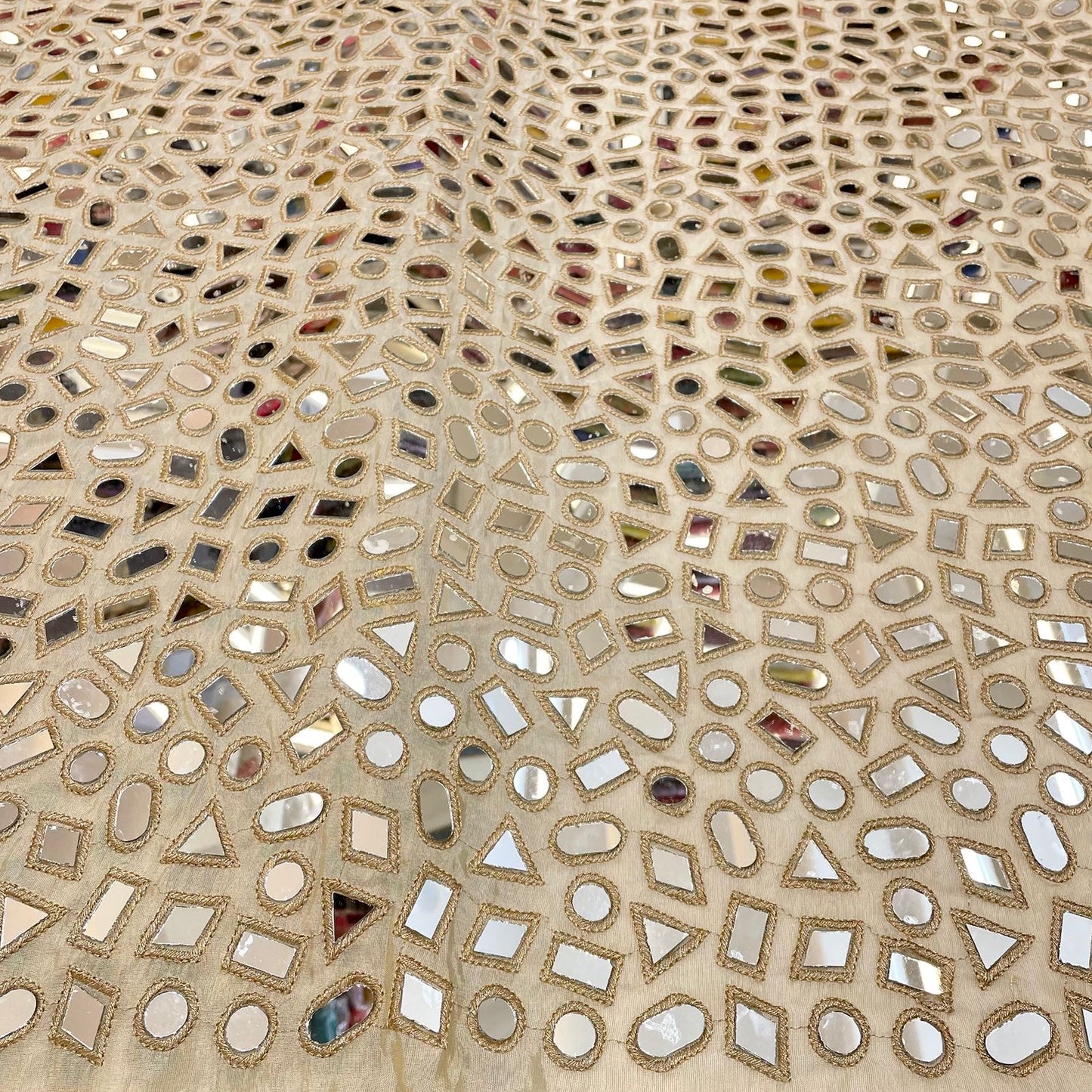 Ivory Tissue Real Mirror Work