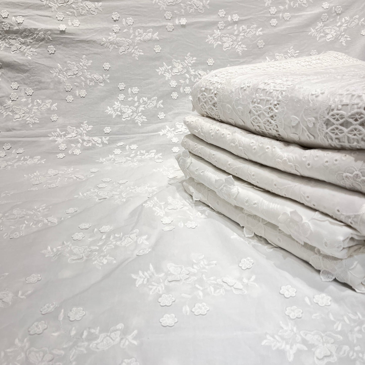 Pure Cotton Applique Cutwork Embroidery 52”