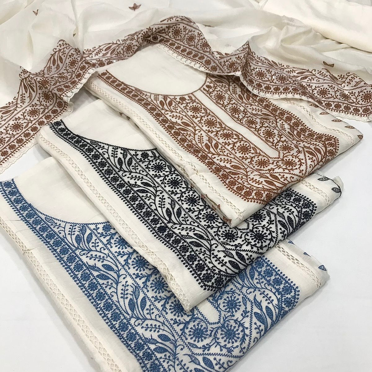 Pure Linen Cotton Embroidered Suit (3pc)