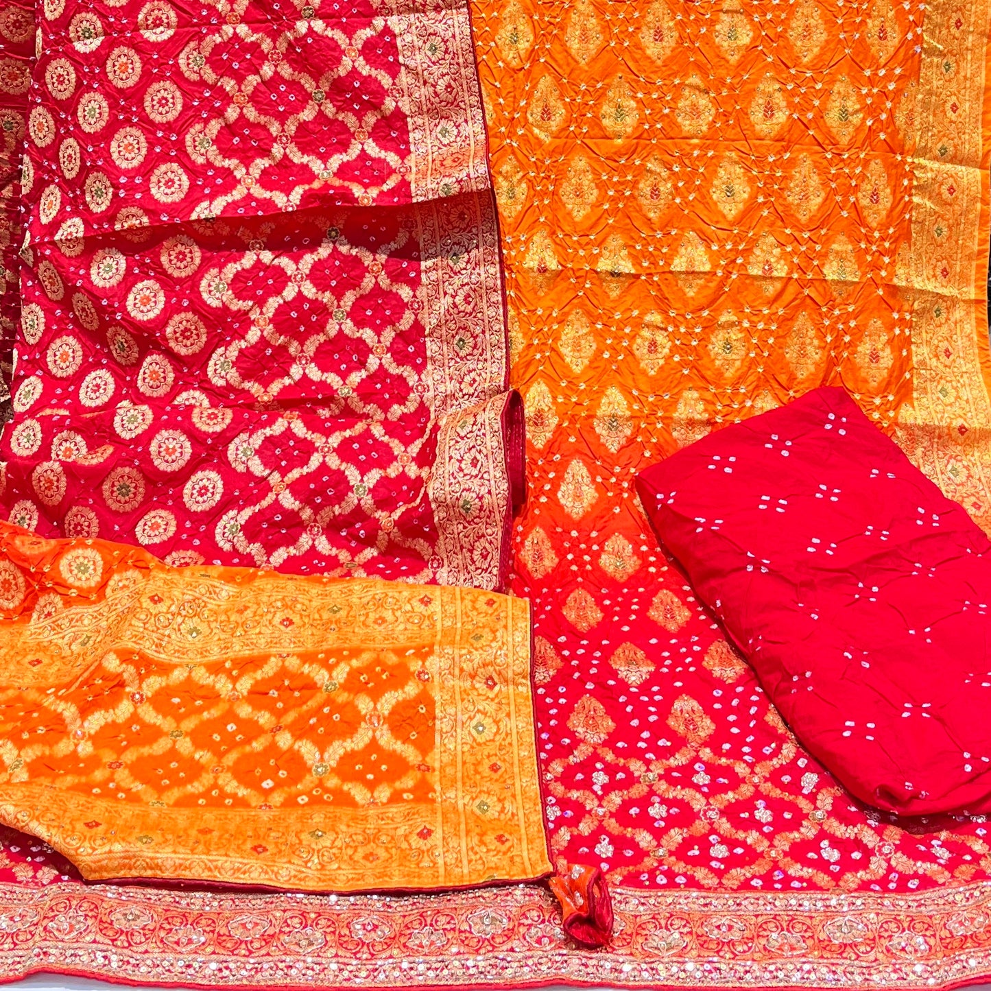 Banarsi Silk Premium Bandhej Suits