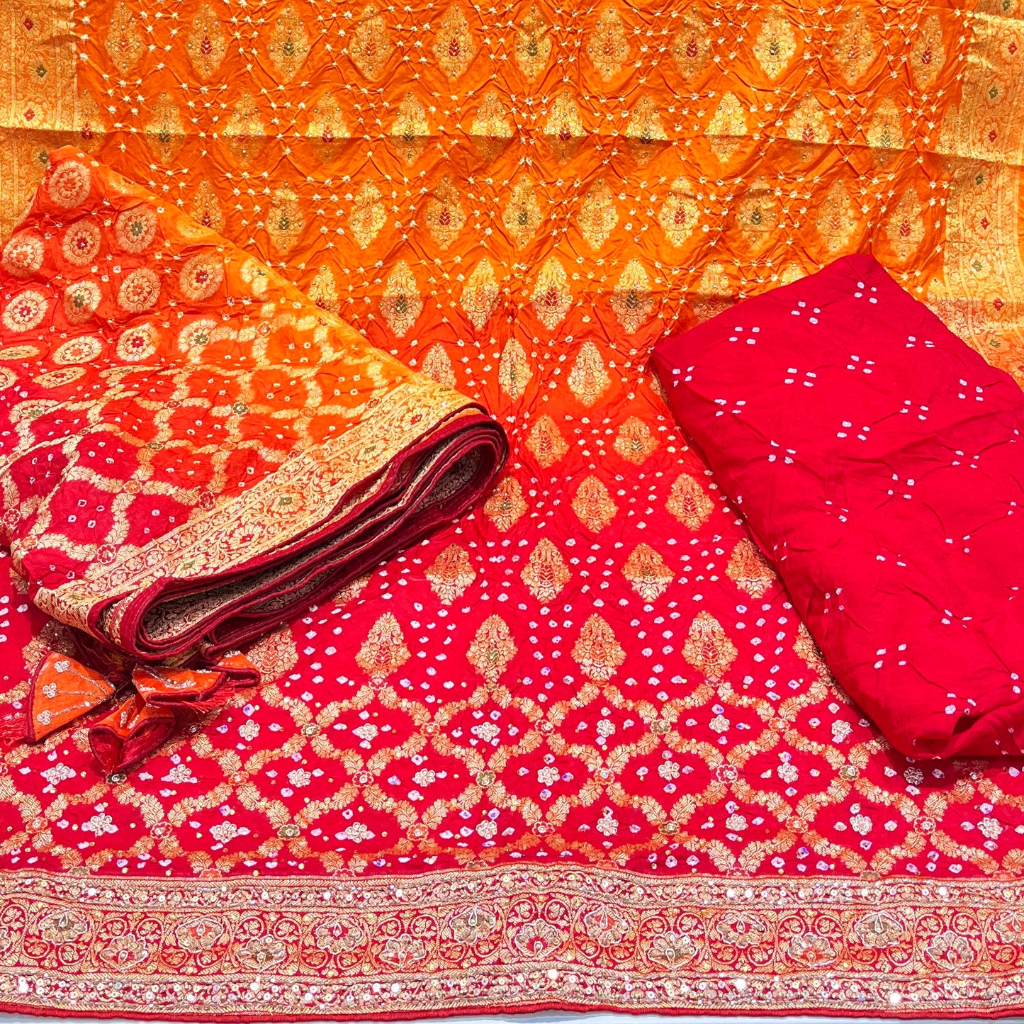 Banarsi Silk Premium Bandhej Suits