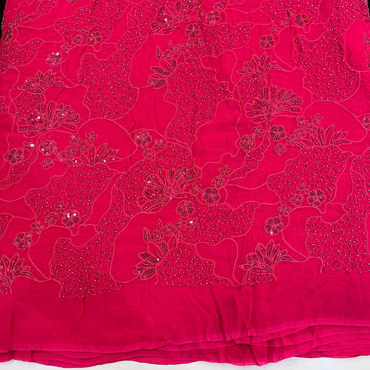 Pure Georgette Cutdana and Sequins Work