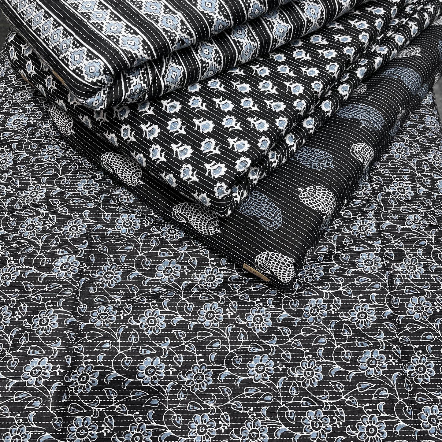 Pure Katha Cotton Prints (Black)