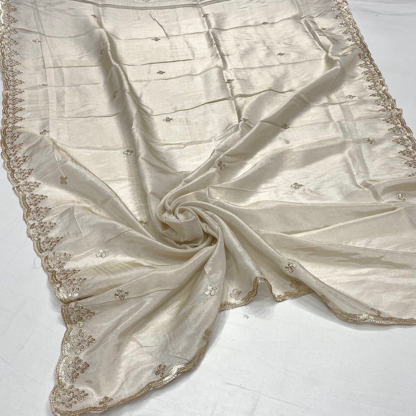 Shimmer tissue embroidered dupatta