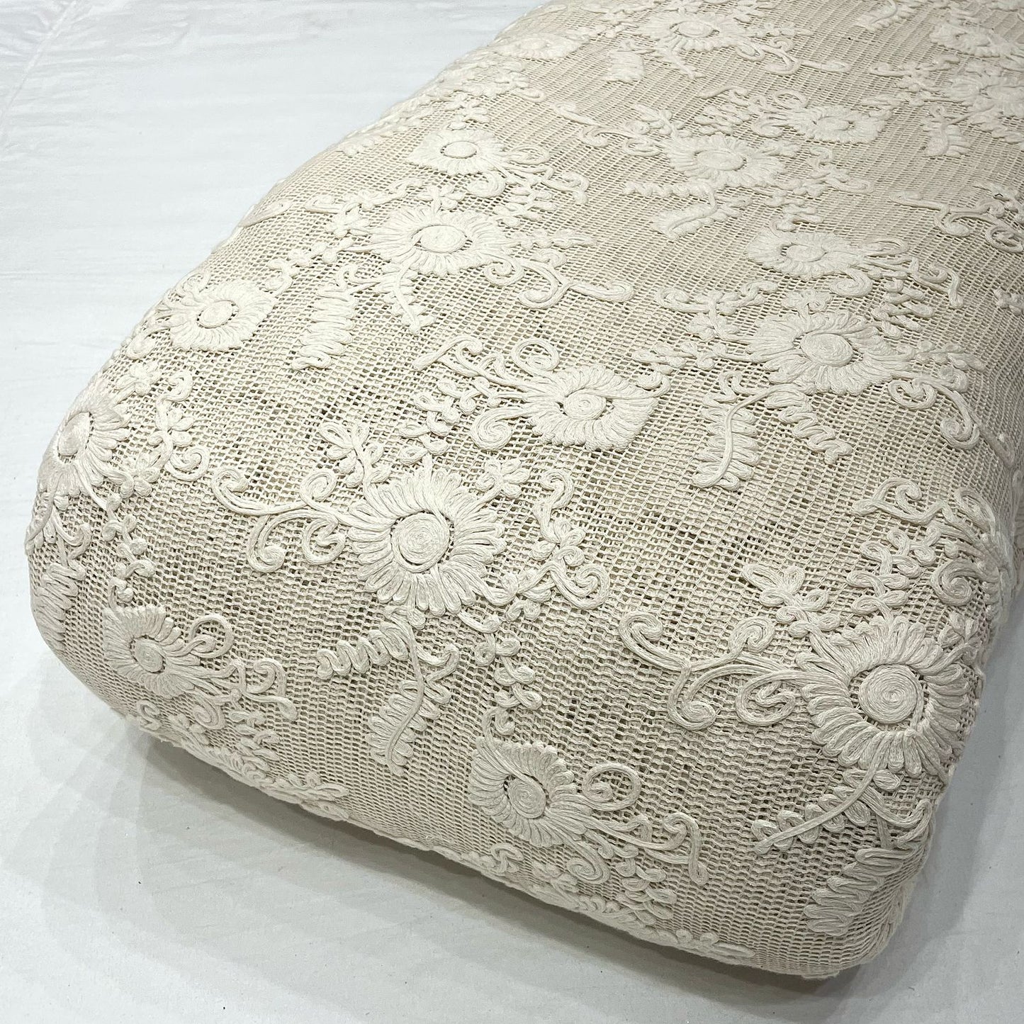 Pure Cotton Crochet Hakoba with Cotton Thread Ribbon Embroidery 52”