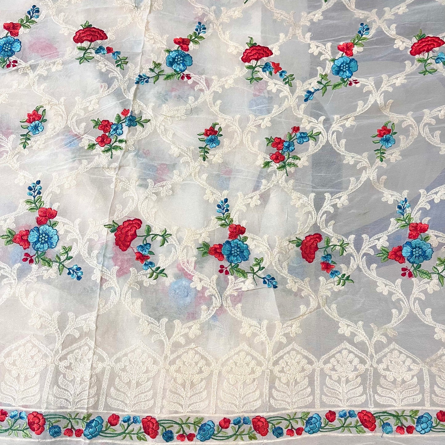 Lucknowi Style Embroidered Pure Georgette