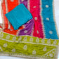 Multi Color Organza Embroidered Dupatta with Matching Pure Crepe Combo