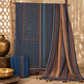 Organic Cotton Lacework Unstitched Suit Blue