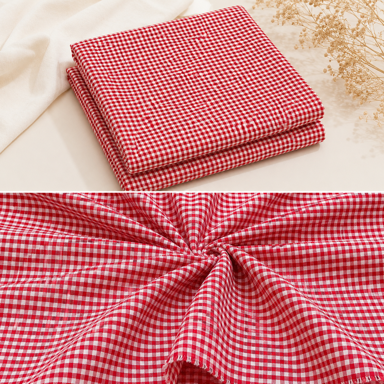 Pure Cotton Checked Fabric by Meter | Soft Breathable Cotton for Cord Set Dresses, Kurtis & Shirts (₹250 per meter)