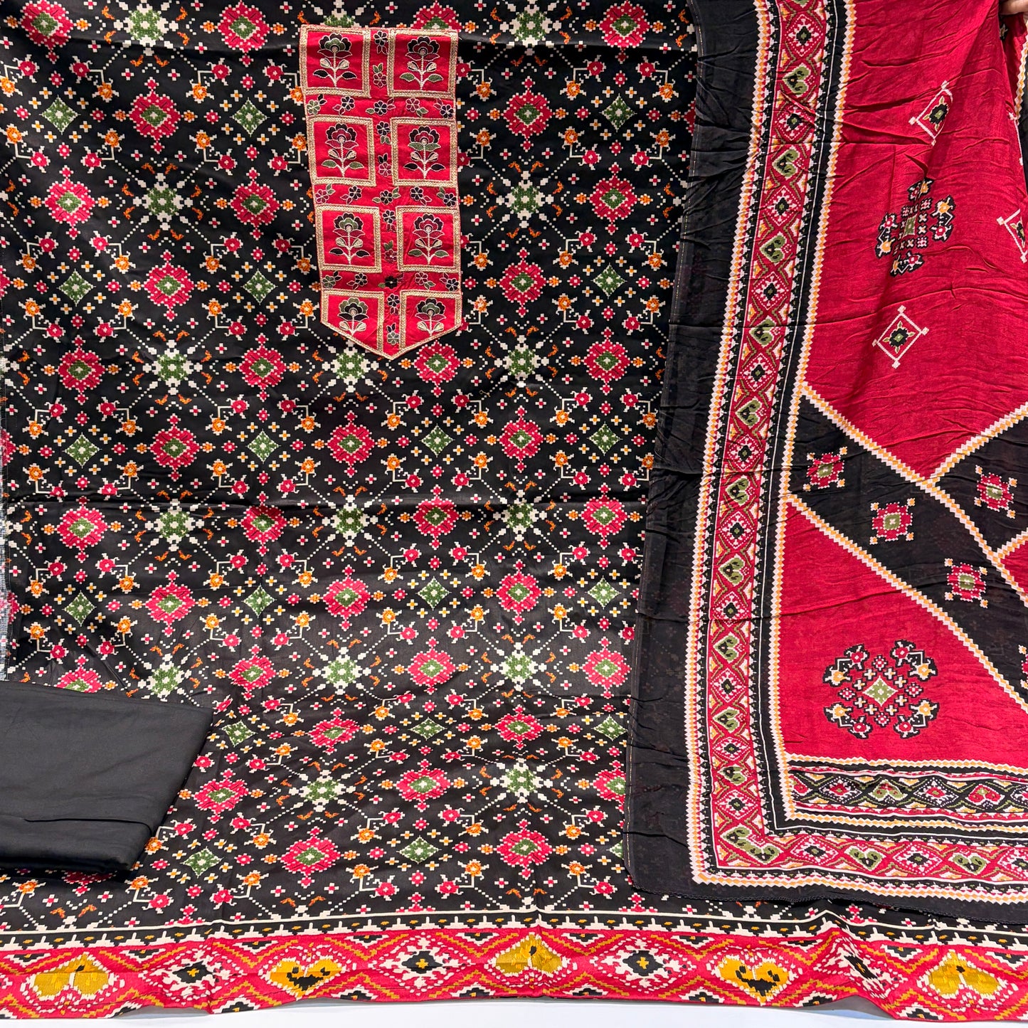 Pure Glace Cotton Patola Suit