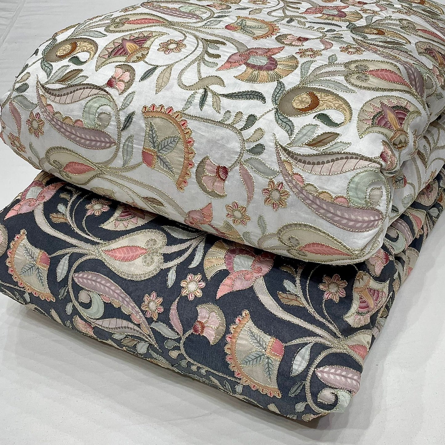 Modal Chanderi Prints with Embroidery 44”