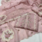 Pure Organza Resham Thread Work with Pure Crepe Bottom Suit