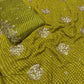Pure Crepe Bandhani Cutdana Nalki Work with Matching Chinon Dupatta