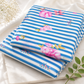 Pure Organic Cotton Digital Print Floral Stripe Fabric – Blue | Soft Breathable Summer Fabric | 44” Width (₹300 per meter)