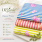 Pure Organic Cotton Digital Print Floral Stripe Fabric – Lime Yellow | Soft Breathable Summer Fabric | 44” Width (₹300 per meter)