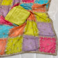 Multi Color Organza Embroidered Dupatta with Matching Pure Crepe Combo