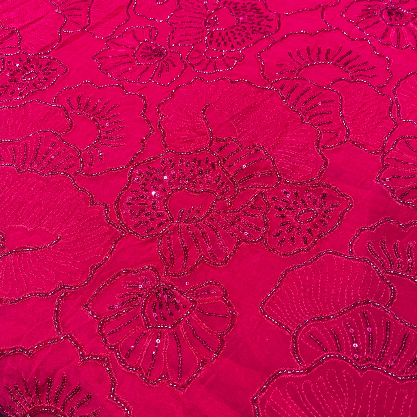 Pure Georgette Cutdana Embroidery