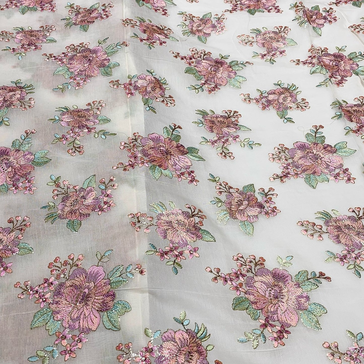 Pure Mul Silk Embroidery @₹1350/mtr