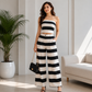 Black & Ivory Striped Modal Satin Printed Fabric – Soft & Flowy 44” (₹425 per meter)