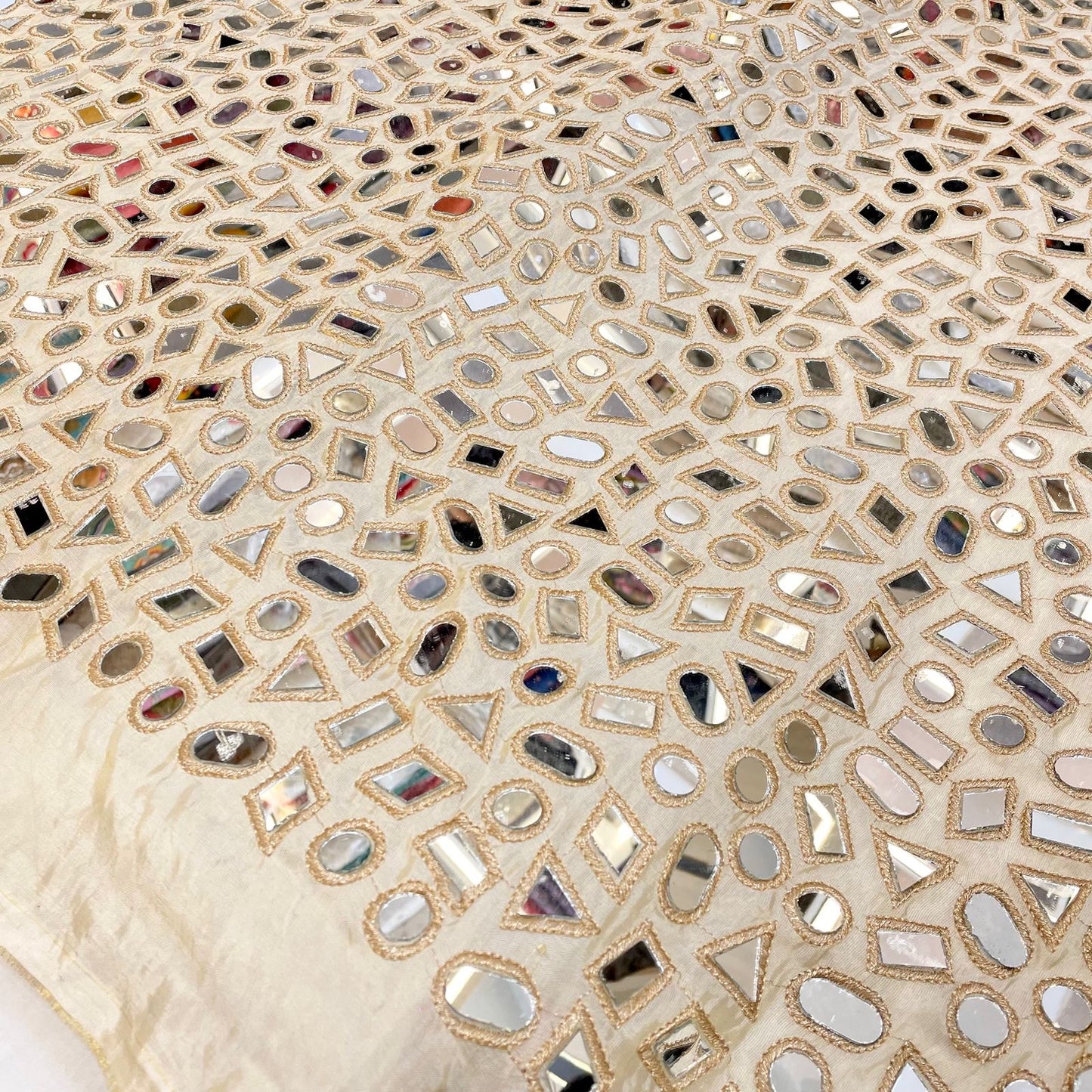 Ivory Tissue Real Mirror Work