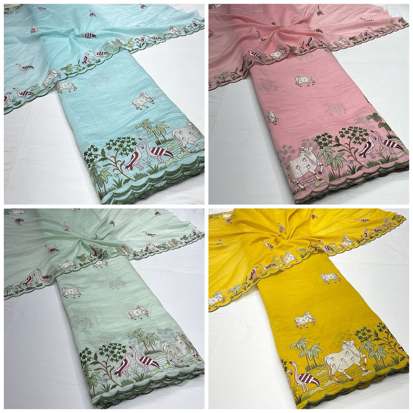 Pure Mul Embroidery 52” with Mul Embroidery 40” for Dupatta Combo