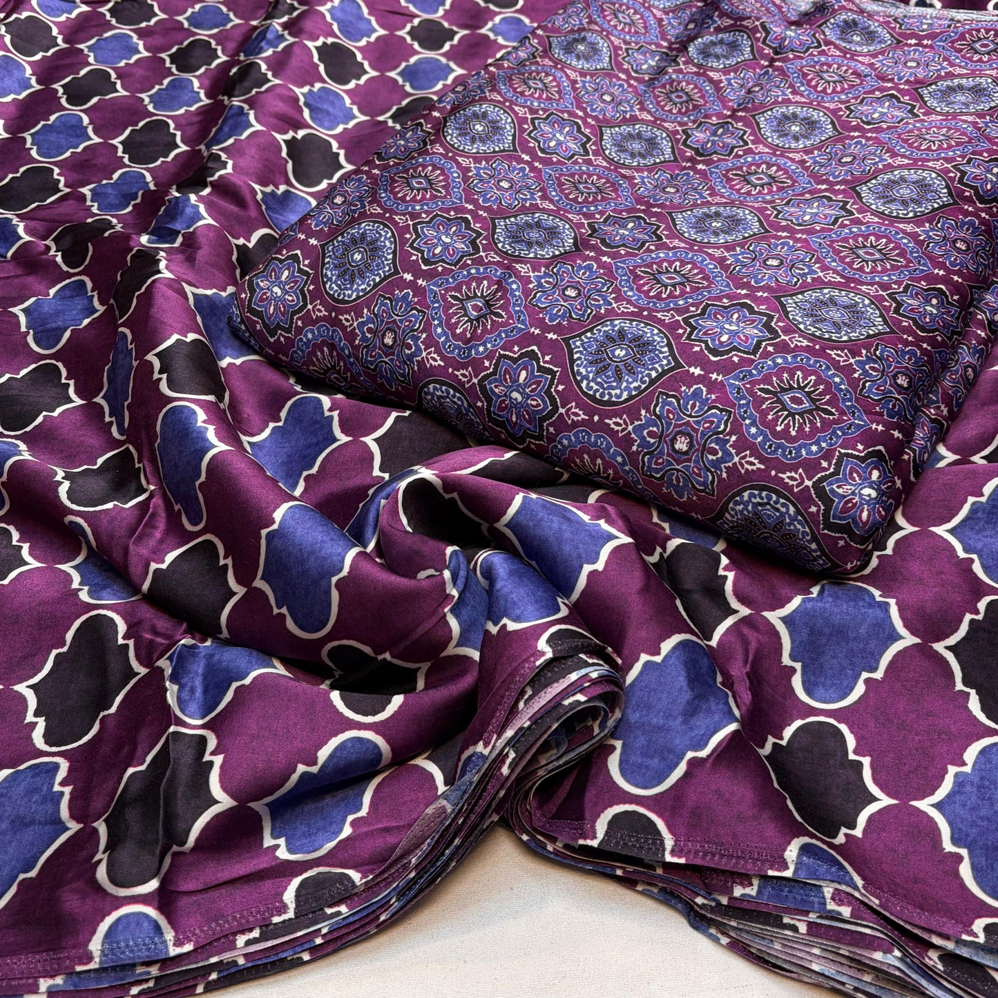 Pure Modal Satin Ajrakh Prints