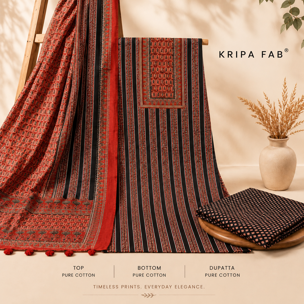 Pure Cotton Printed Suit (Unstitched)