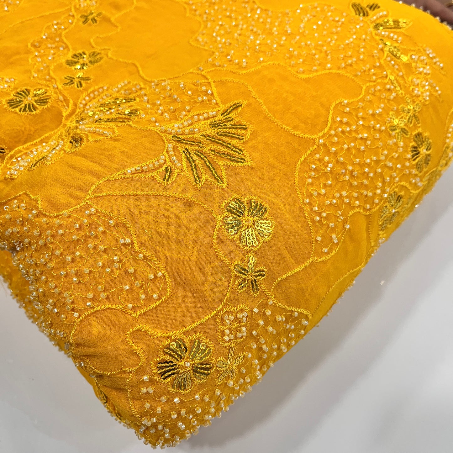 Pure Georgette Cutdana and Sequins Work