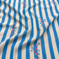 Pure Organic Cotton Digital Print Floral Stripe Fabric – Blue | Soft Breathable Summer Fabric | 44” Width (₹300 per meter)