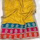 Multi Color Organza Embroidered Dupatta with Matching Pure Crepe Combo