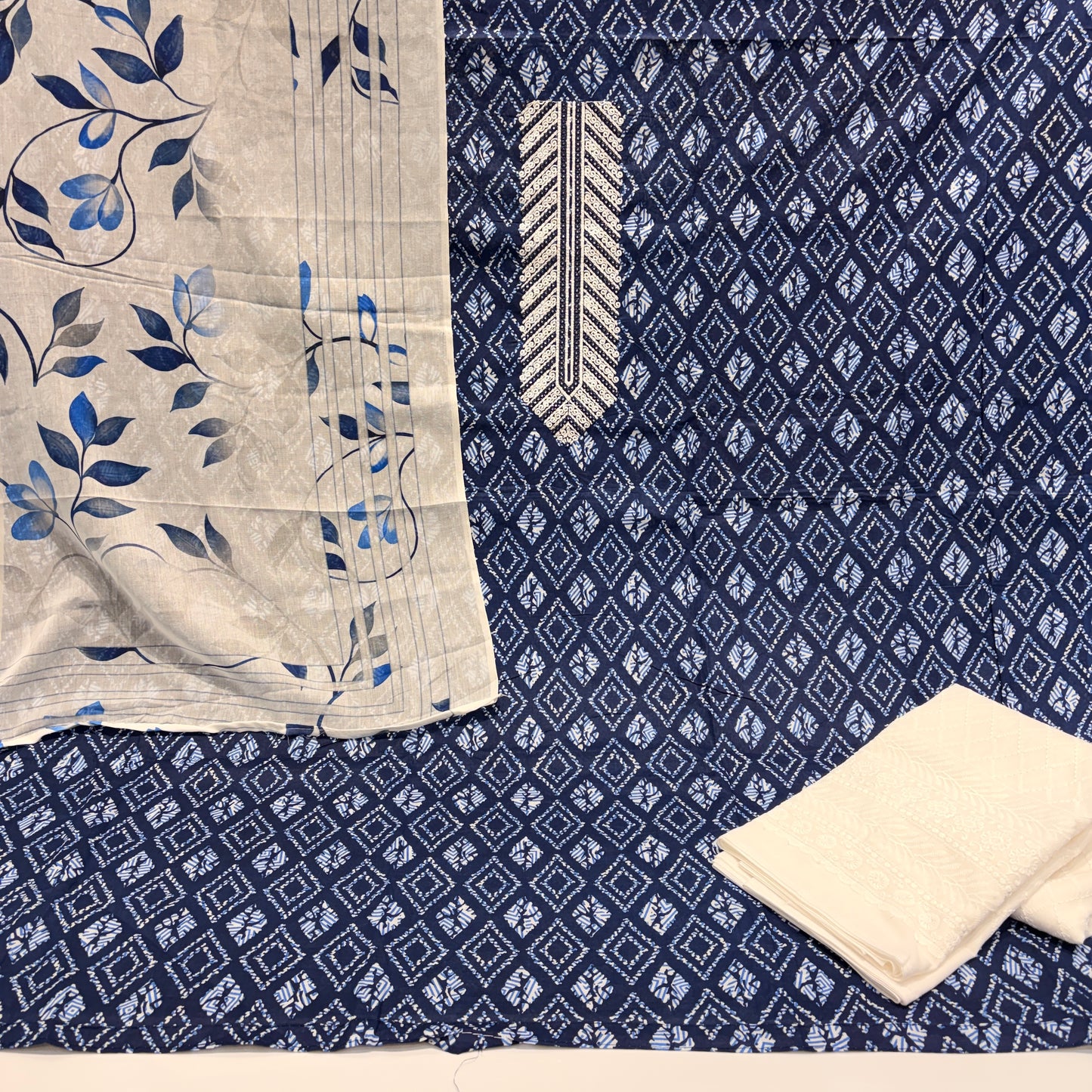 Pure Cotton Brush Print Suit (Unstitched)