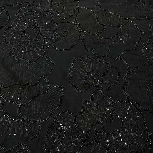 Pure Georgette Cutdana Embroidery