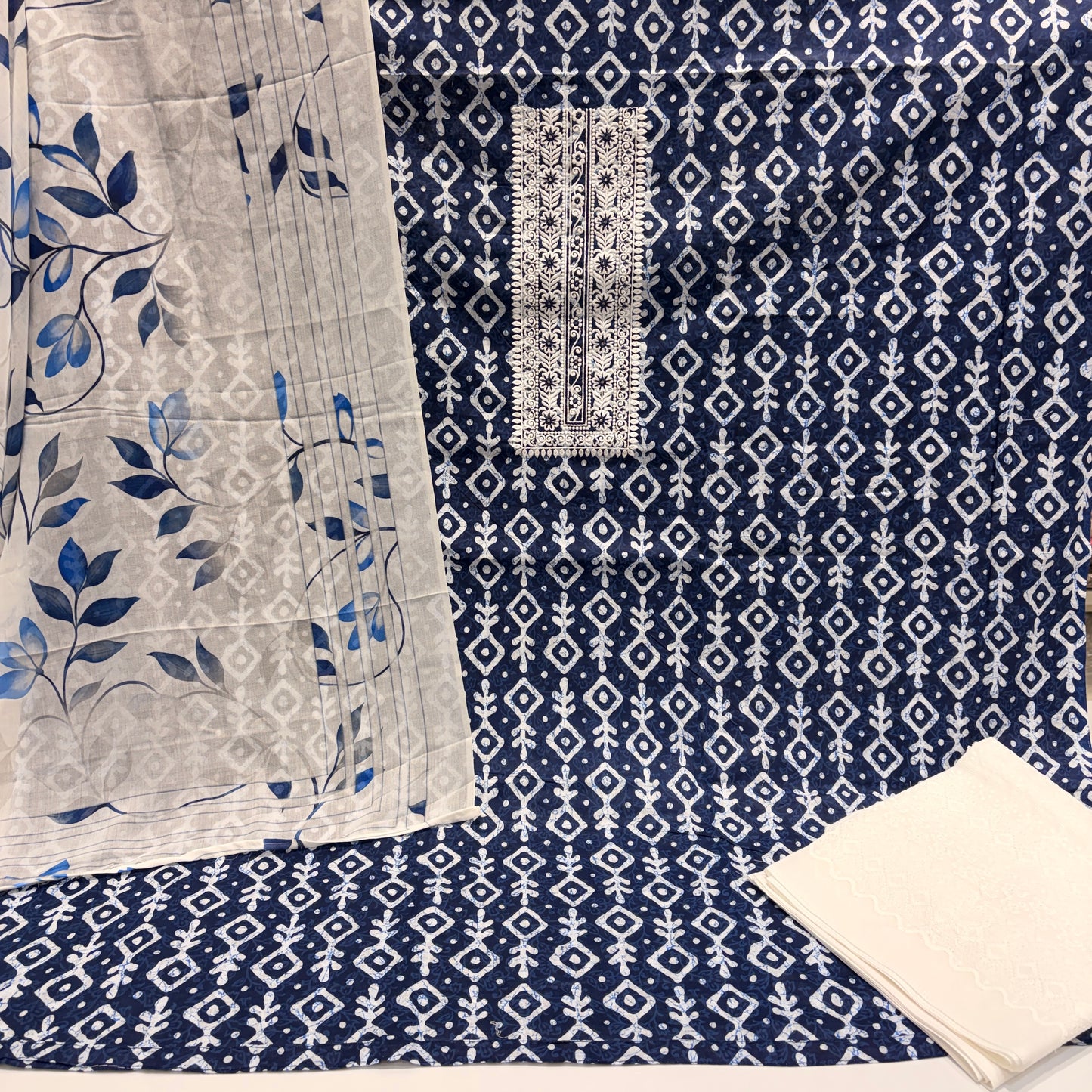 Pure Cotton Brush Print Suit (Unstitched)