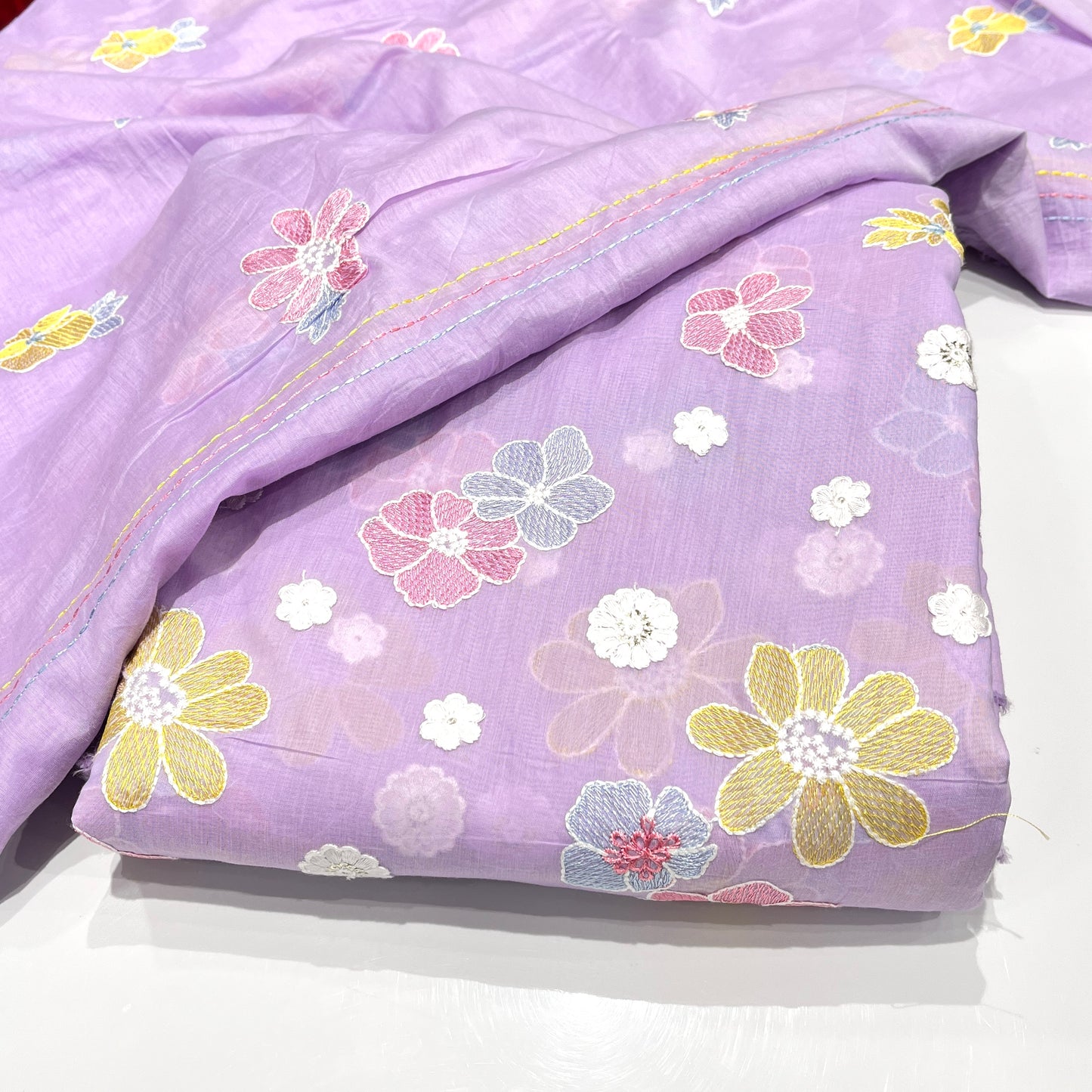 Mul Muslin Embroidered Combo of (Shirt+Dupatta)