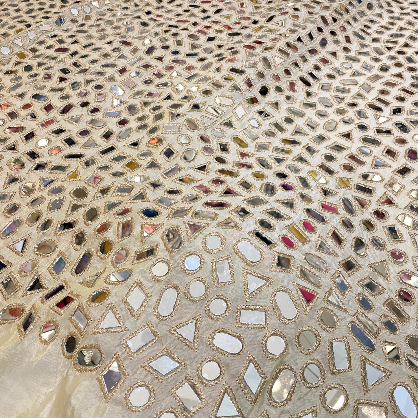Ivory Tissue Real Mirror Work