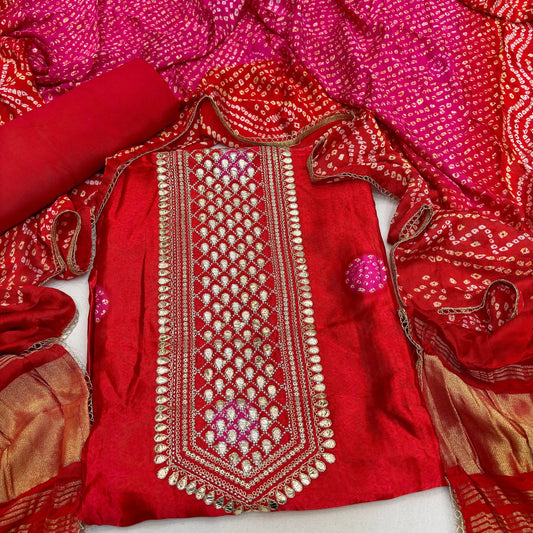 Viral Gajji Silk Unstitched Jaipuri Suit (₹2550 per suit)
