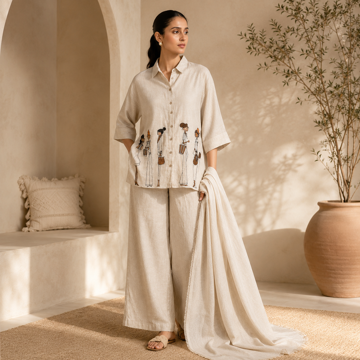 Pure Handloom Linen Fabric by Meter | Soft, Breathable & Summer Friendly (₹350 per meter)