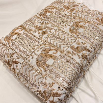 Dyeable Crepe Cutdana Nalki Work ₹1500/mtr