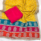 Multi Color Organza Embroidered Dupatta with Matching Pure Crepe Combo