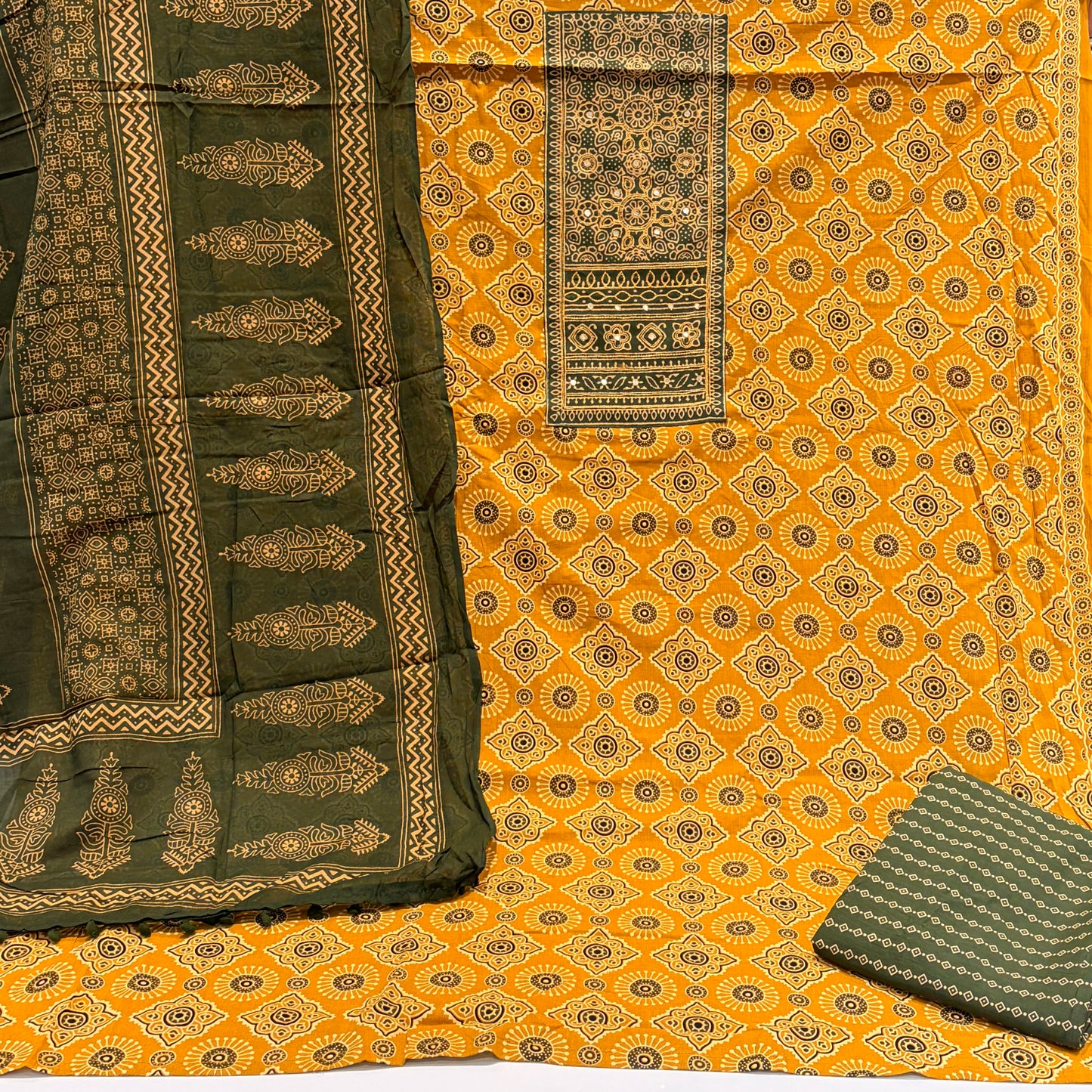Pure Cotton Ajrakh Suit (Unstitched)