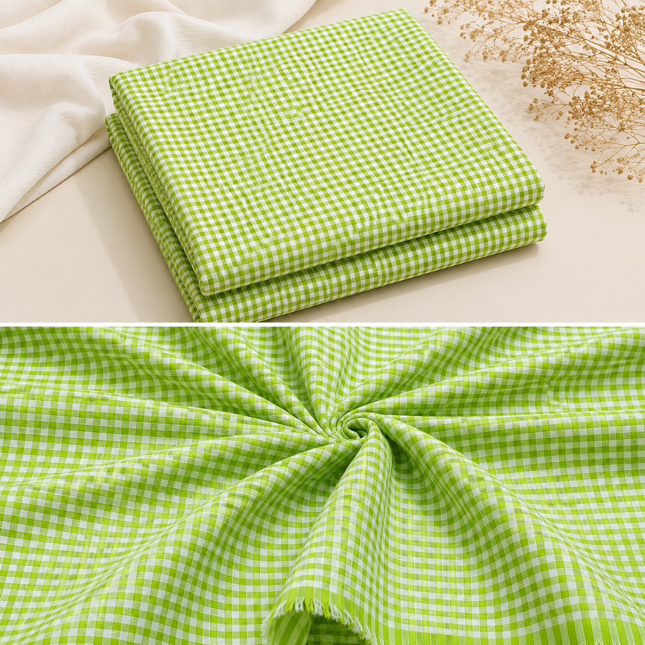 Pure Cotton Checked Fabric by Meter | Soft Breathable Cotton for Cord Set Dresses, Kurtis & Shirts (₹250 per meter)