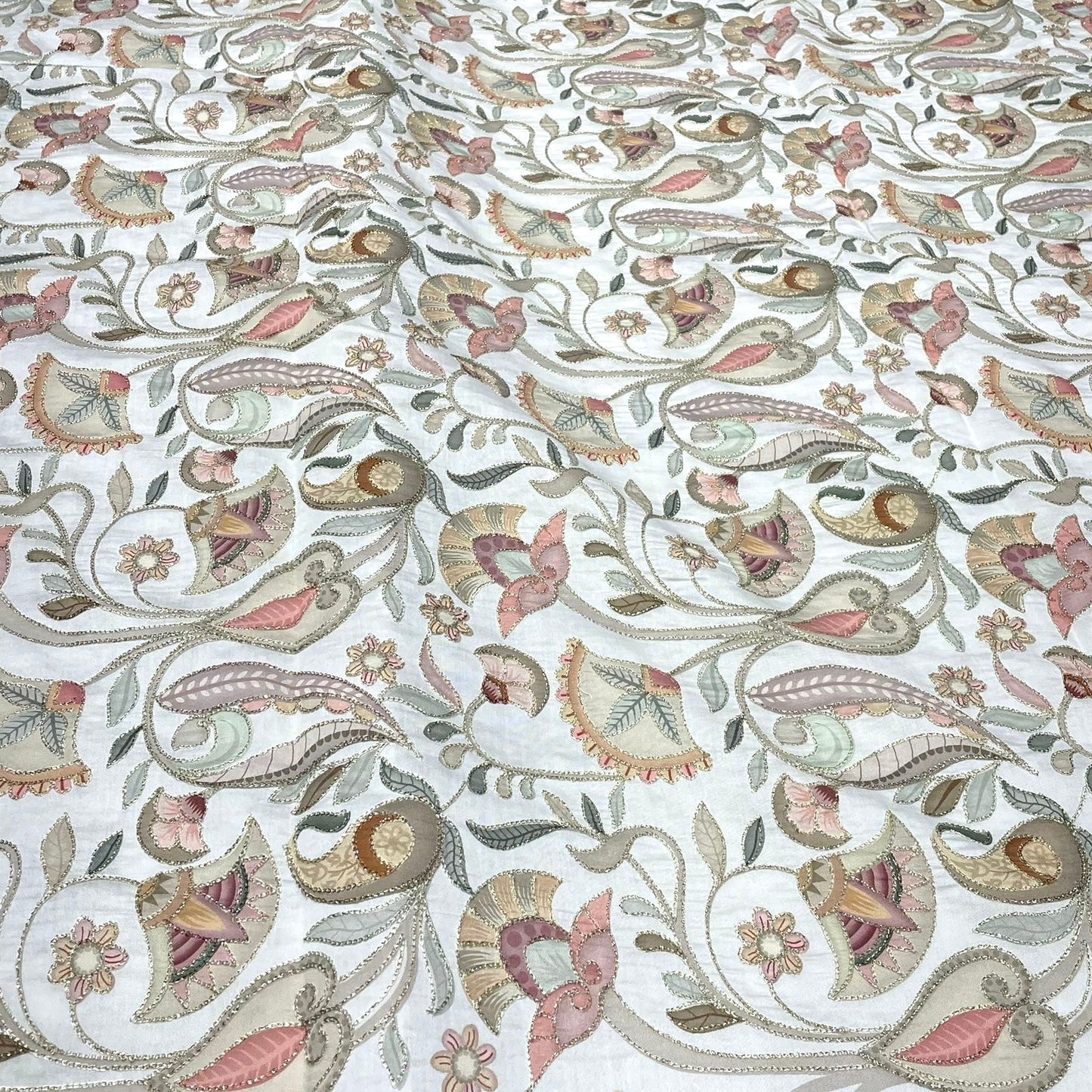 Modal Chanderi Prints with Embroidery 44”