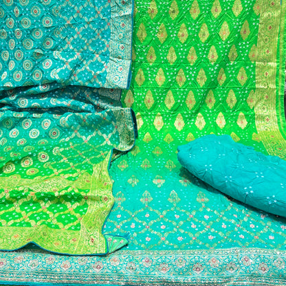 Banarsi Silk Premium Bandhej Suits