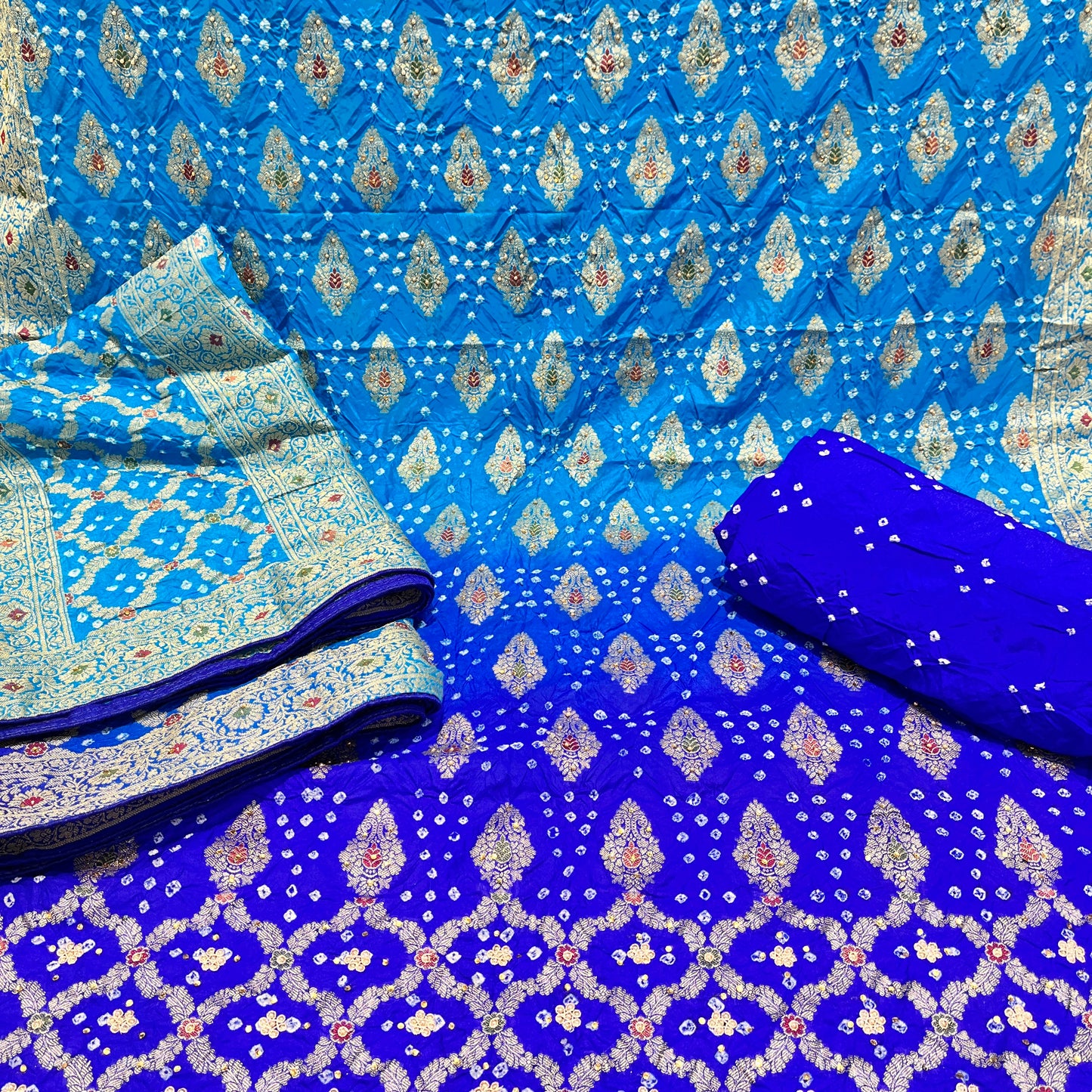 Banarsi Silk Premium Bandhej Suits